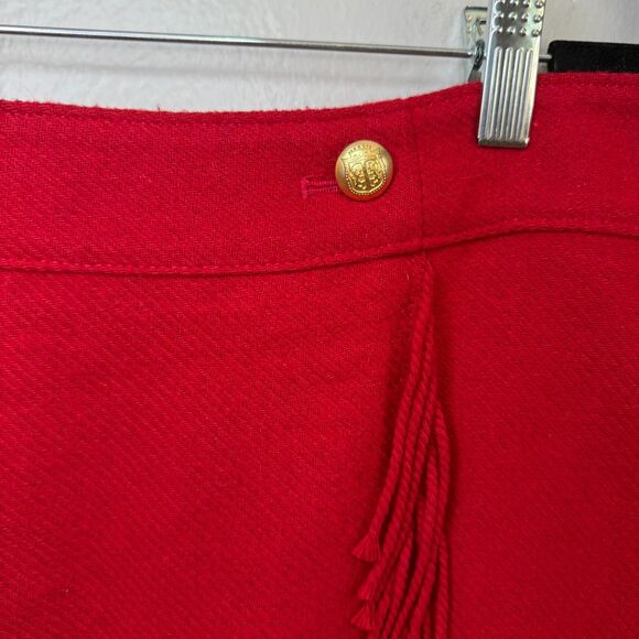 Talbots Wool Blend Wrap Red Tassel Button Detail Pencil Skirt Plus Size 14 - Picture 3 of 10
